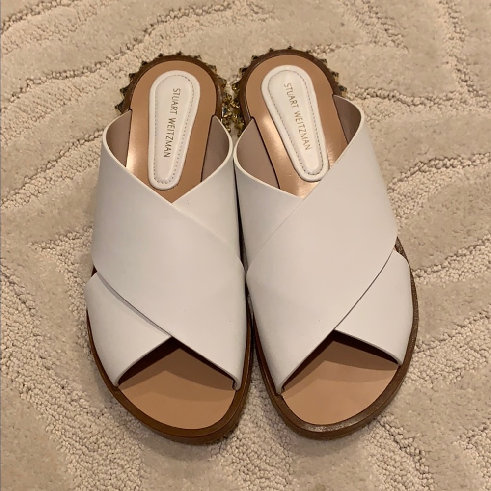 White Stuart Weitzman Rockrose Sandal size 7.5